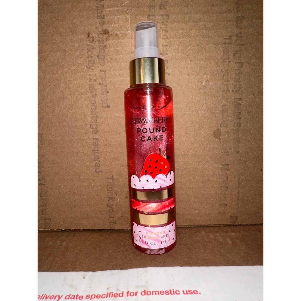 Bath and Body Works Diamond Shimmer Mist Strawberry Pound Cake Glitter Spray Glo